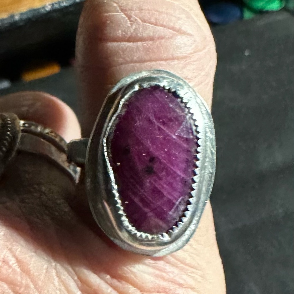 Sterling Silver, Ruby Artisan Made Ring - image 1